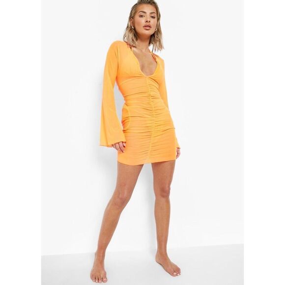 Almost Famous Mesh Sheer Swimsuit Coverup Dress Sz 2X - Picture 2 of 11